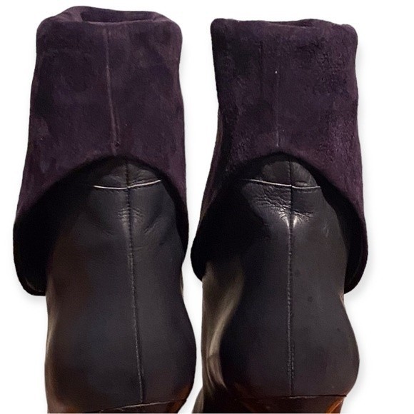 Helmut Lang Blue Leather And Suede Boots - Picture 8 of 13